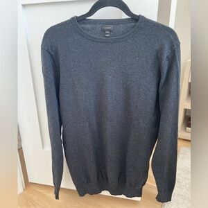 Gray Crewneck J. Crew Cotton / Cashmere Sweater [Medium Tall]